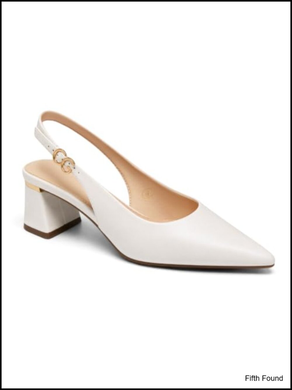 Slingback Chunky Heel Pointed Closed Toe Pumps Adjustable Strap Work Dress Shoes